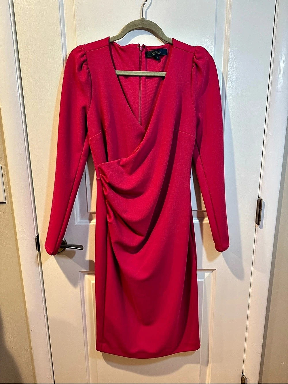 Rachel Roy Draped Midi Dress in Pink Size Medium